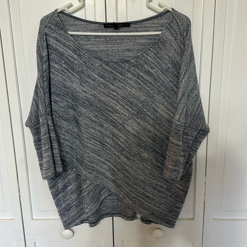 White House, black market blue sparkle sweater
